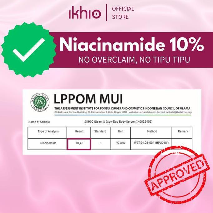 Sale Ikhio Live Gleam And Glow Duo Body Lotion Serum Gel 2 In 1 Combo Niacinamide 10% & Glutathione 