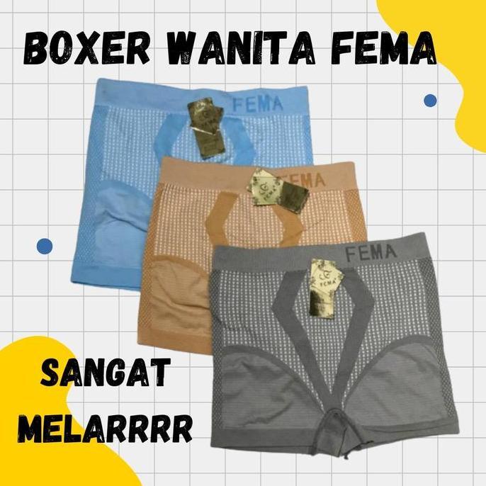 Celana dalam wanita celana pendek boxer wanita FEMA Polos cd  wanita  katun  adem