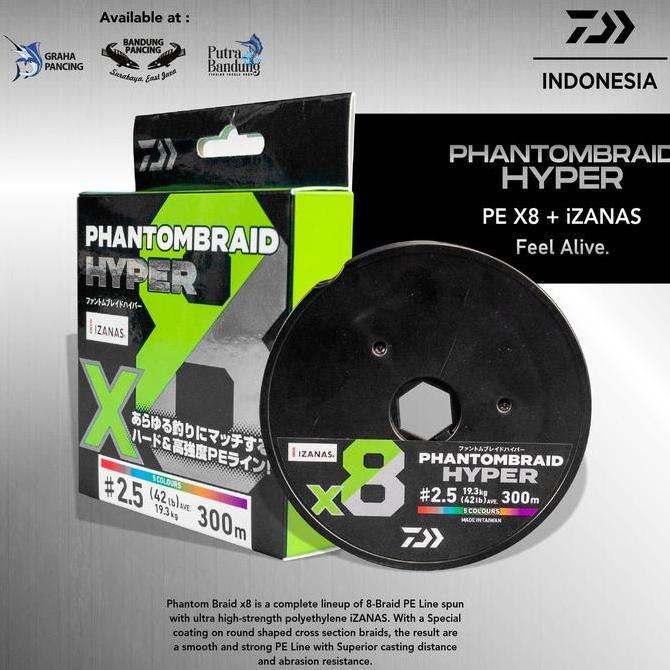 PE DAIWA PHANTOM BRAID HYPERX8 200M & 300M