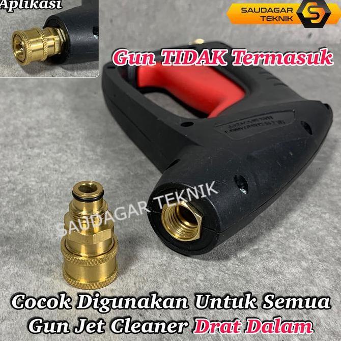 Otoco- Adaptor Quick Release Khusus Gun Jet Cleaner Nepel Sambungan Gun Jet Cleaner Drat Dalam Drat 