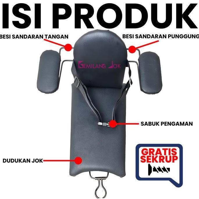 JOK BONCENGAN ANAK UNTUK MOTOR FREEGO ADA BESI SANDARAN & SEATBELT