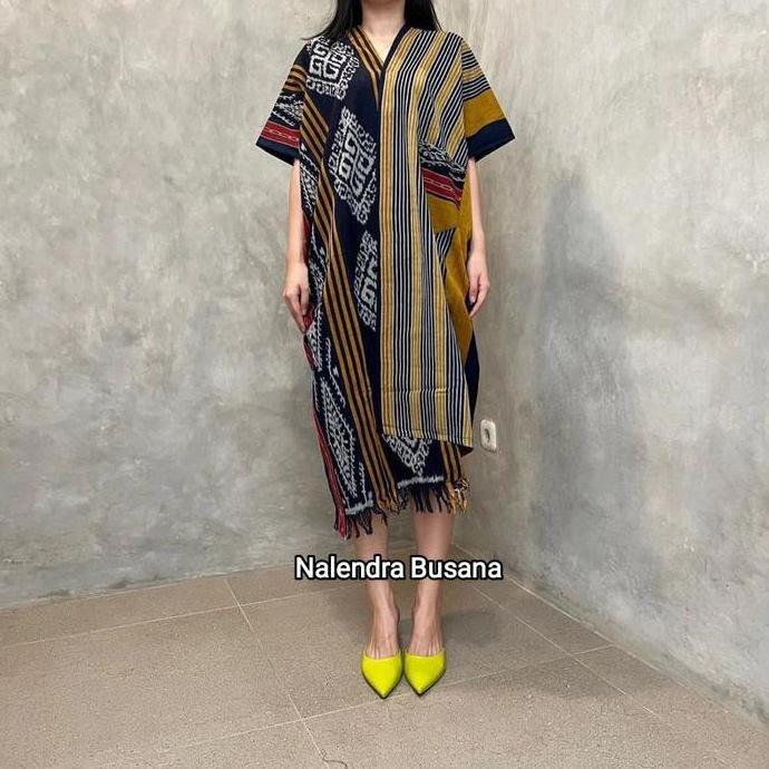 READY STOCK DRESS TENUN BLANKET DRESS TENUN JEPARA MOTIF LURIK OUTER TENUN BAJU KANTOR BAJU PESTA Ka