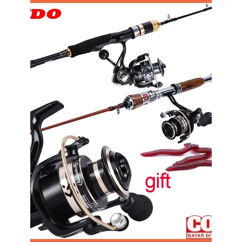 TERLARIS (COD) Joran Pancing Spinning Fishing Rod Joran Pancing 1.2M Bahan Karbon Fiber Lembut Untuk