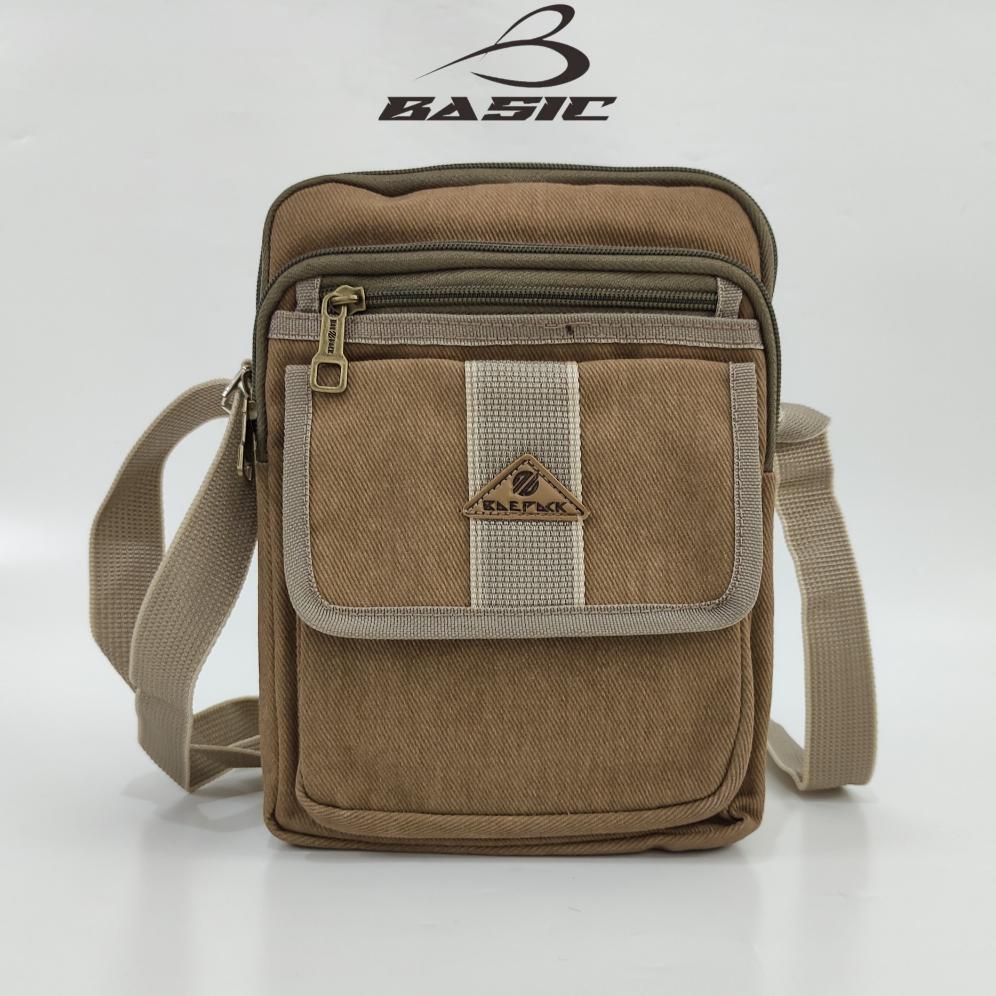 PROMO TERBARU Baepack Tas Selempang kanvas Cowok Alfie Coklat Muda Original Baepack/ Tas Bahu Canvas
