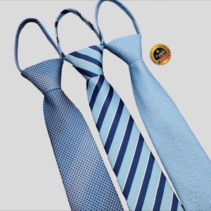 dasi pria biru muda dasi instan pria dasi kantor dasi jadi siap pakai