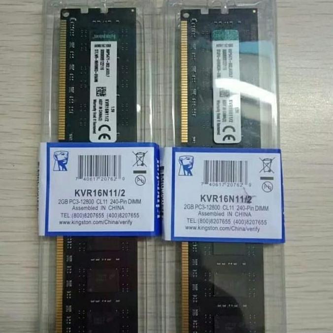 DA82 >> Ram kingston 2gb DDR3 PC3 12800 CL11 Longdimm KVR16N11/2