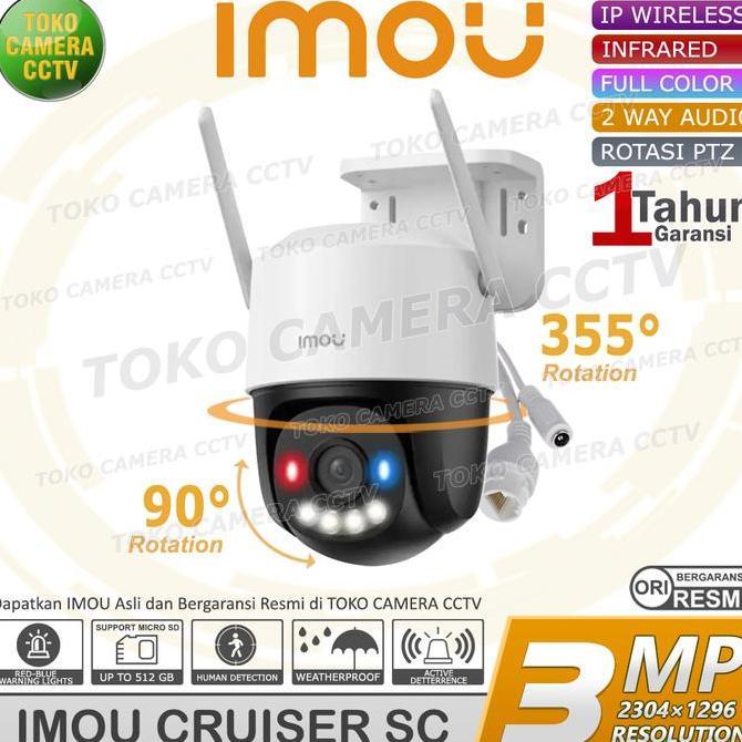 CCTV WIFI OUTDOOR PTZ IMOU CRUISER SC 3MP KAMERA CCTV PINTAR BERSUARA BERWARNA