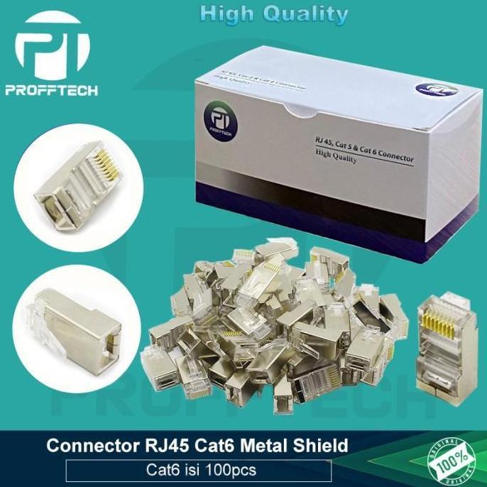 TERBARU - Connector RJ45 Cat6 Metal shield - Konektor RJ45 Cat6 Besi Anti Gagal