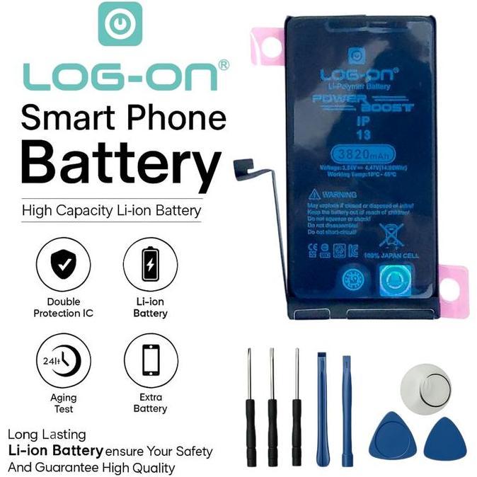 TERBARU - Baterai Log On Untuk Iphone 13 / Iphone 13 Mini / Iphone 13  Pro / Iphone 13 Pro Max Power