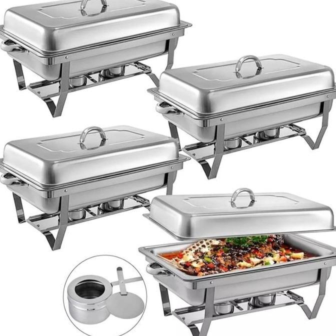 Pemanas Segi Prasmanan Jumbo Paket Hemat 4Set / Square Chafing Dish LS
