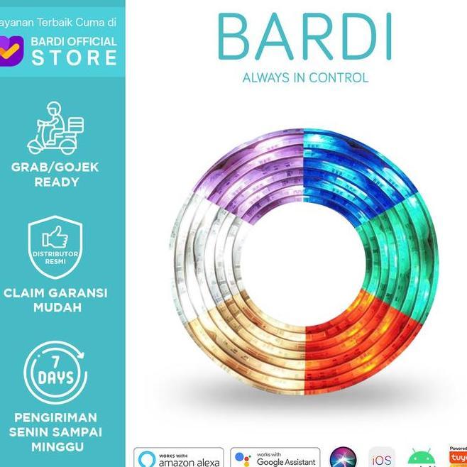Bardi Lampu Led Strip Rgbww Wifi 2M Smart Led Strip