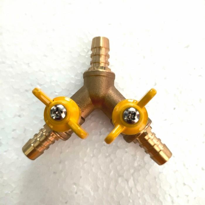(Termurah) Kran Cabang 3 Selang Gas / Cabang Selang Gas Y Stop Kran Bestseller