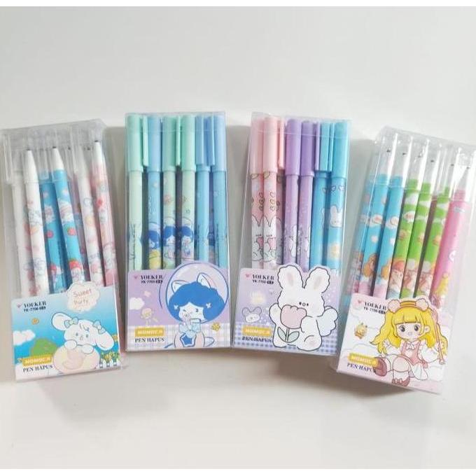 Zxyg- (12Pc) Pen Gel Bisa Dihapus / Pulpen Erasable / Bolpen Hapus Lucu Fancy Odemei