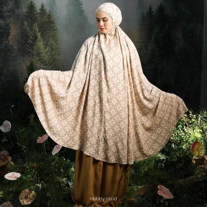 Nobby Seana Mukena Dewasa Motif Monogram Bahan Rayon Plain Lembut Cantik