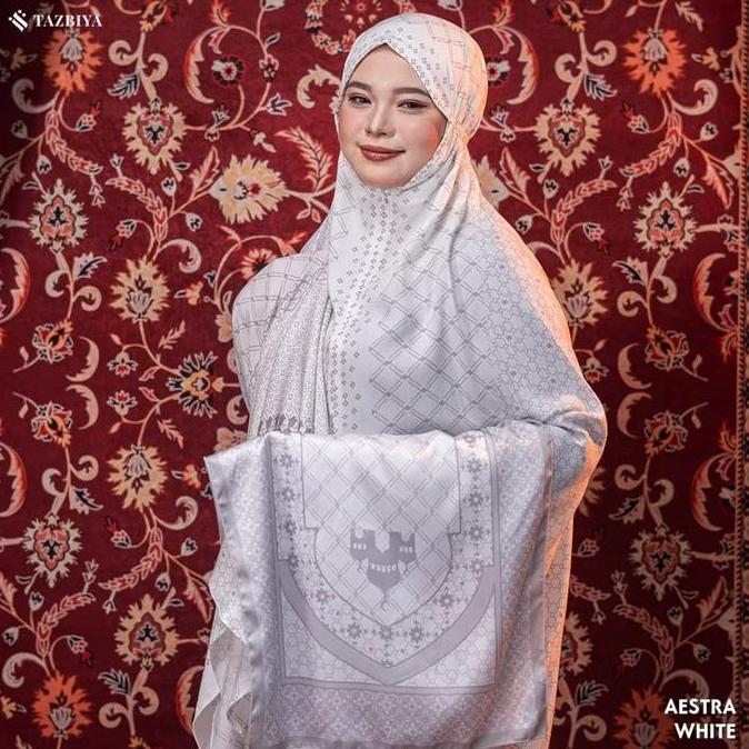tazbiya Premium mukena aestra white | mukena putih tazbiya | mukena white tazbiya | mukena putih pre