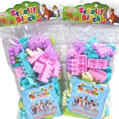 garansi mainan block balok besar 96 pcs mainan blok anak edukasi balok susun bongkar pasang robot mo