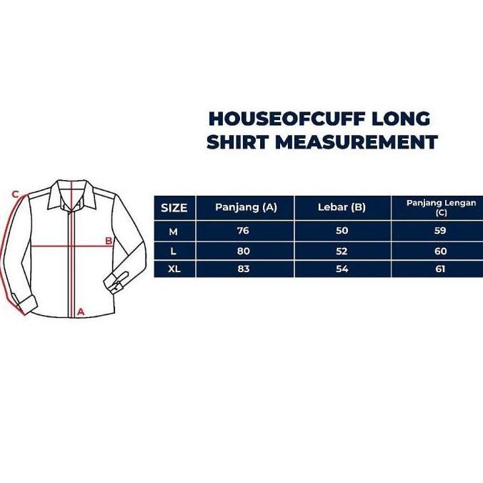 Bagusbanget- Houseofcuff Kemeja Koko Lengan Panjang Pria Biru Dongker