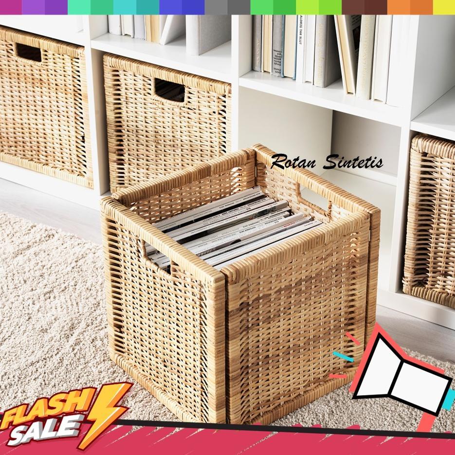[ZR] Box Storage Laci Serbaguna Rotan Alami Natural Hitam
