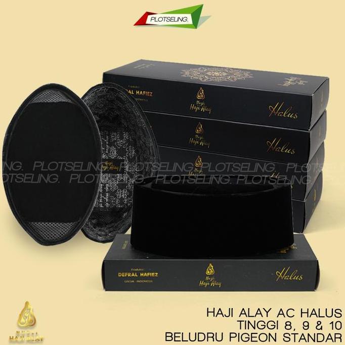 Bagusbanget- Peci Kopiah Songkok Hitam Haji Alay Soft Halus Polos Ac Beludru Pigeon Halus Tinggi 7 8