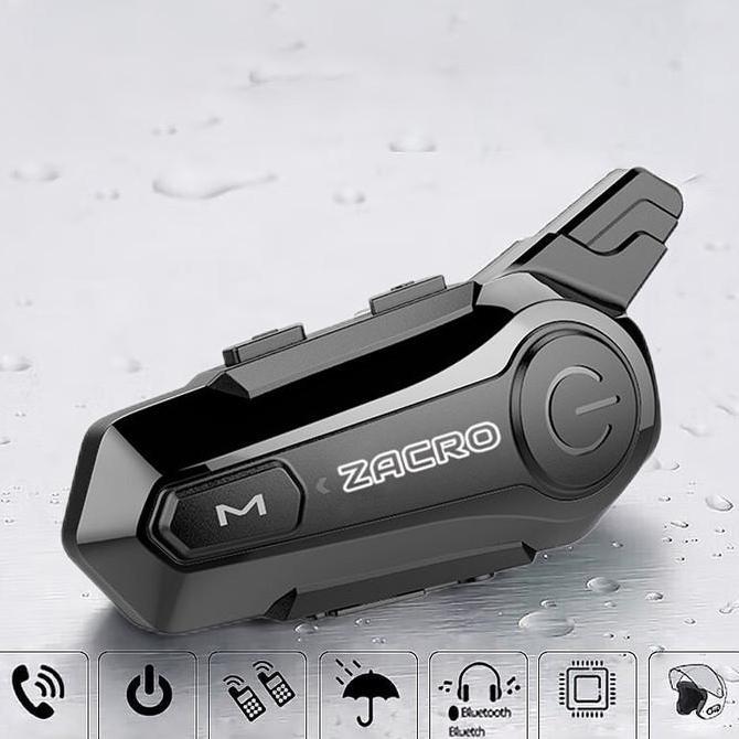 ZACRO E1 Intercom helm Bluetooth 5.0 FM Radio intercom dua arah