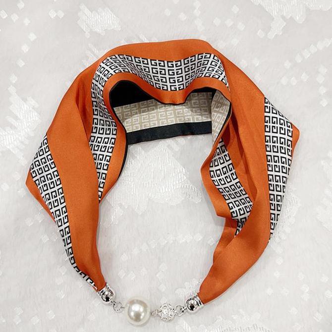 Syal Sutra Leher Fashion Magnetic Buckle - Scarft Satin - Bandana Satin Syal silk syal leher Origina