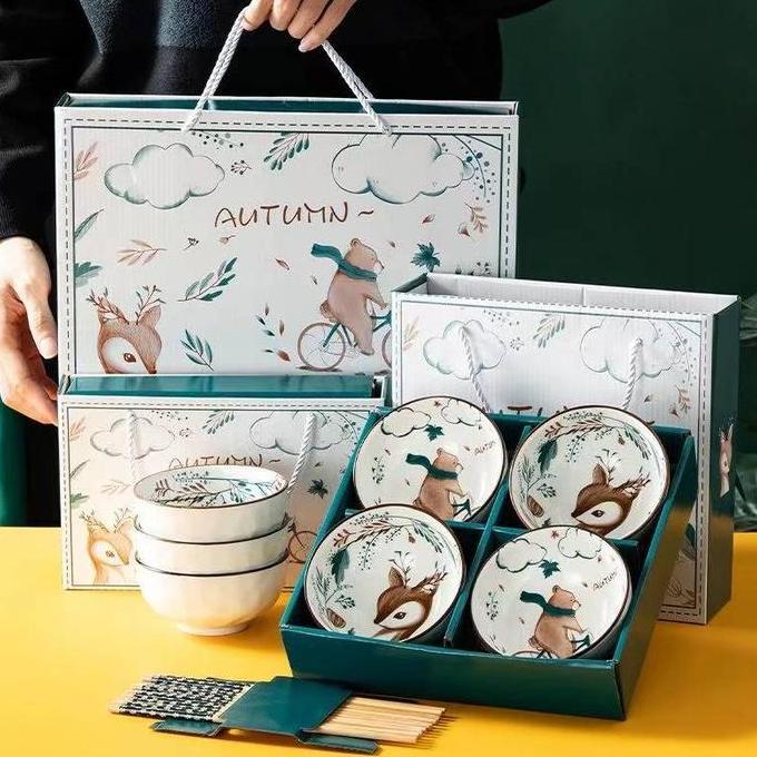 Sourvenir set mangkok keramik jepang premium peralatan makan porselen