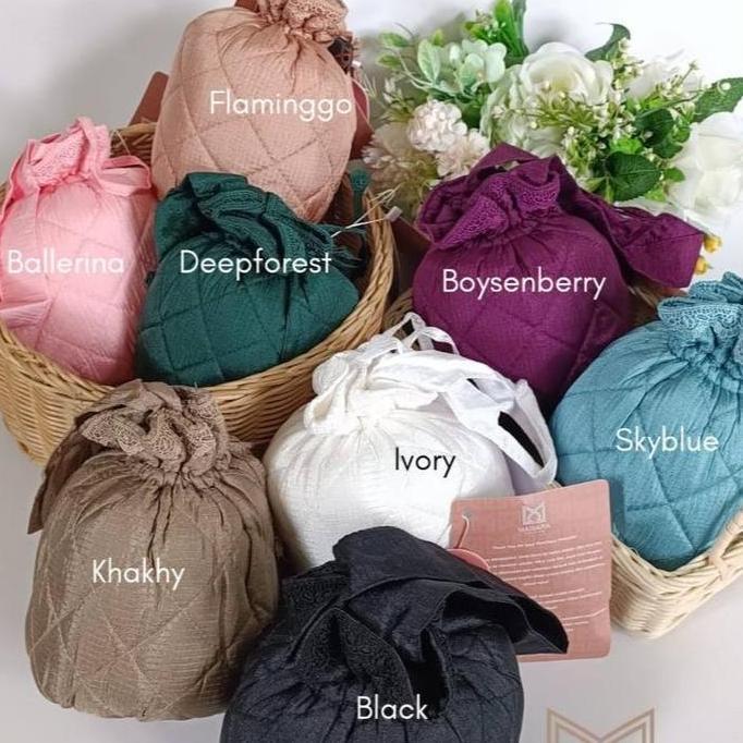 Mukena Safar Maisara Premium Mukena Travelling Mukena Parasut Adem Poliester Polos Navy Cokelat Puti