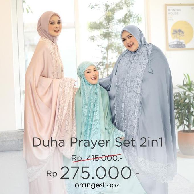 Mukena 2in1 Brokat Duha Prayer Set | Mukena Armani Silk Elegan Resleting Tali
