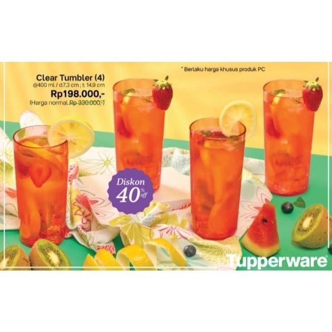Gelas tupperware clear tumbler (2pcs) Original