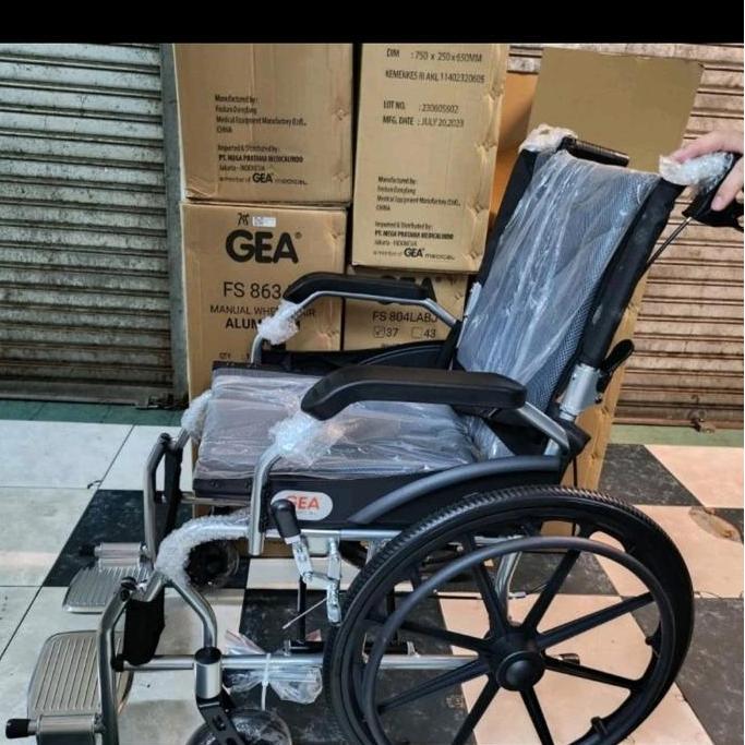 Kursi roda Alumunium GEA 863 NANO COATING - GREY - Rim 20"
