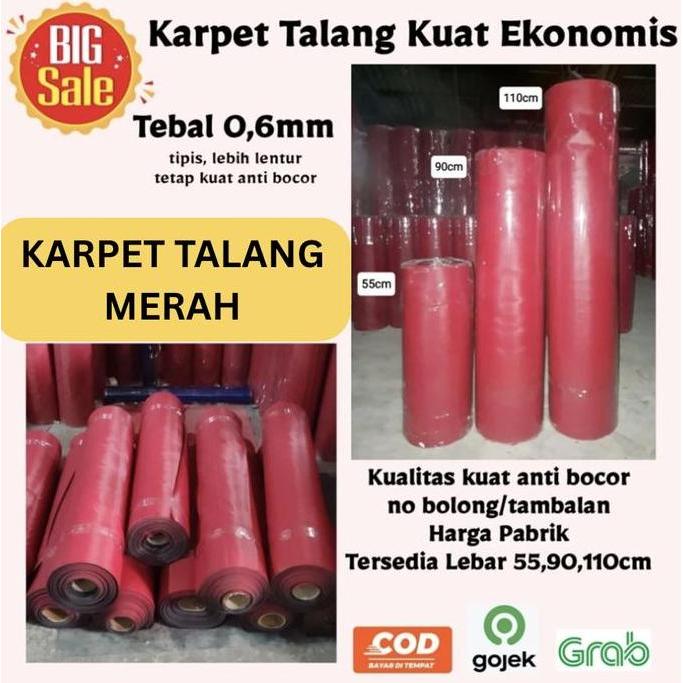 HOROZY [HARGA PER METER]Karpet Talang Air Merah Hitam 55cm 90cm 110cm Pelindung Atap Rumah Kuat Anti
