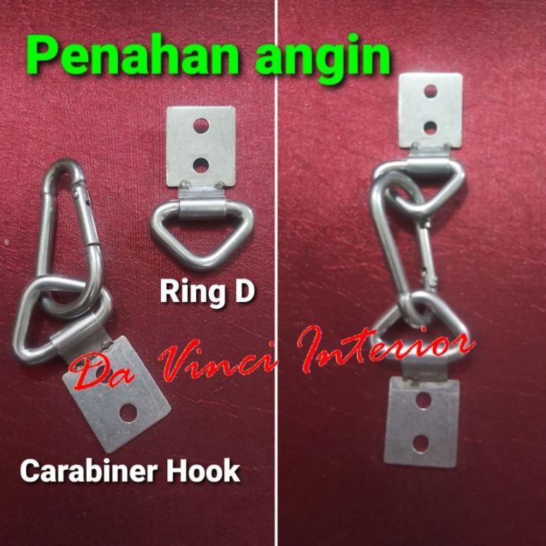 Carabiner Hook plus Ring D penahan angin Roller Blind outdoor