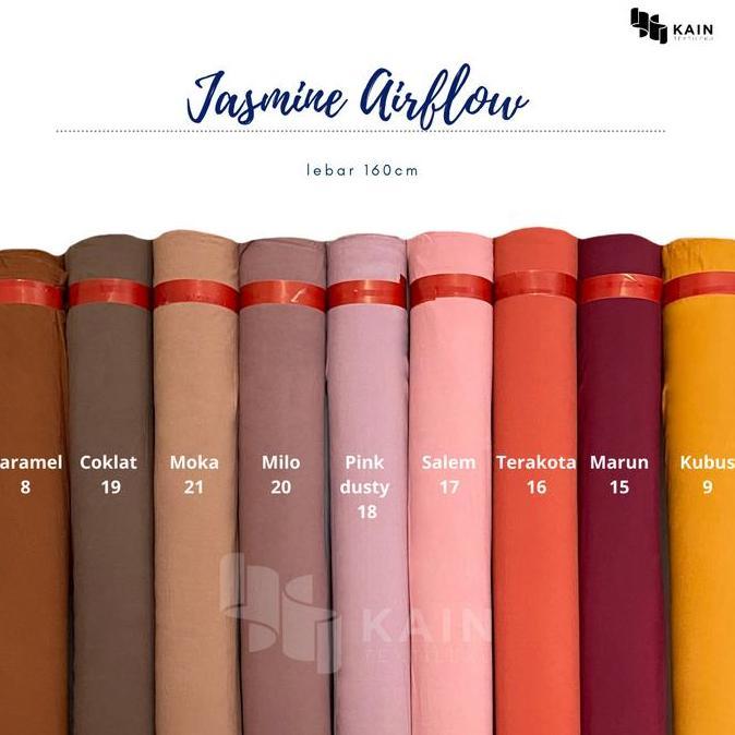 Ready 1 Rol Bahan Kain Jasmine Airflow Semi Crinkle 60 yard