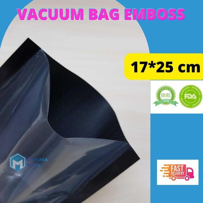 17 x 25 Plastik Vakum Hitam Black Vacuum Emboss Emboss isi 100 PROMO