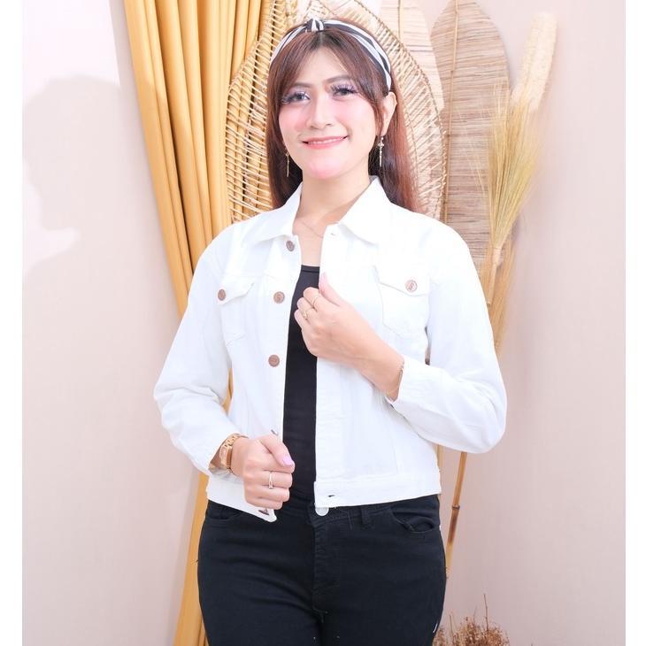 NEW ARO - JAKET CROPTY JEANS PUTIH // WITNEY JAKET JEANS PUTIH WANITA