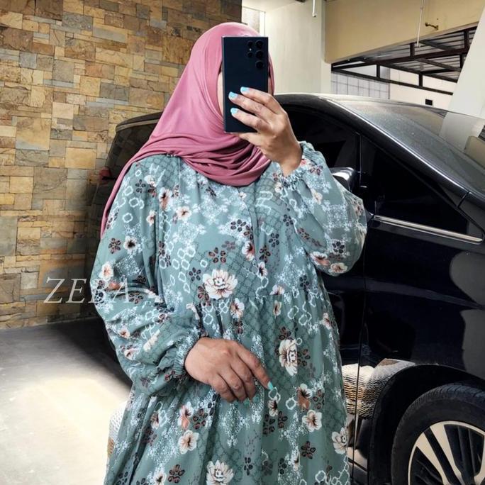 Zeba | Sekar Gamis Jumbo Bunda TB150 - 160 cm LD 120 - 150 PB 138-140 Ceruty Babydoll Furing Kaos Ma