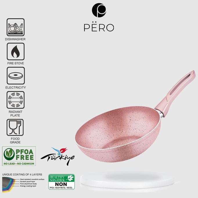 Pero Wajan Wok Pan Granite 24cm Anti Lengket