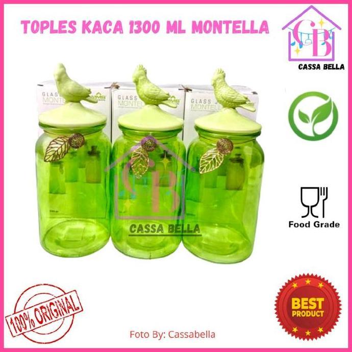 Toples Kaca Kedap Udara/Toples Snack MONTELLA 3pcs / Toples Set Montella / Toples Set 3pcs