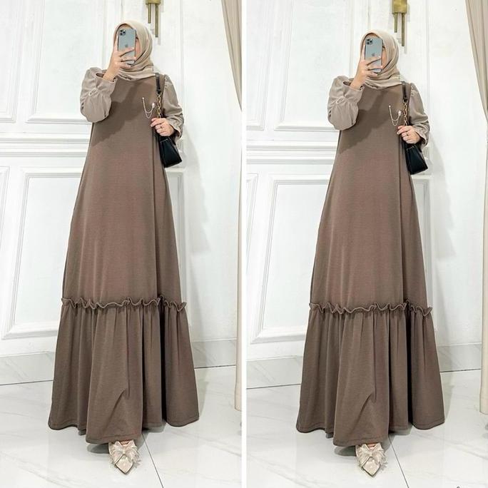 Gamis Jahilaa terbaru knit - Gamis knit feyfa - Gamis knit terbaru - Gamis