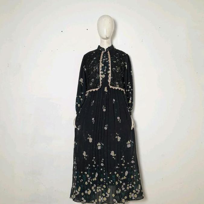 Gamis Brukat Simpel Elegan Matt Ceruty Dress Wanita Remaja Dewasa Terbaru Premium Kekinian Rompi Ren