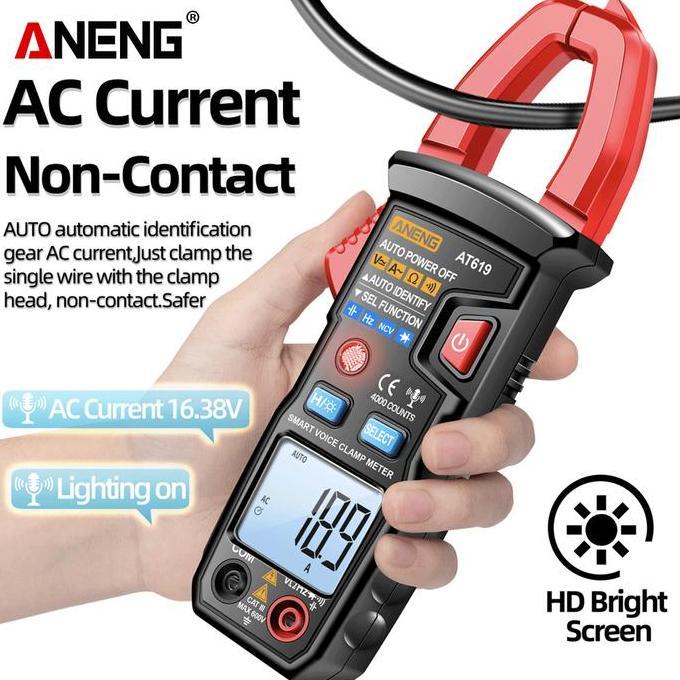 Aneng AT619 Dital Voice Broadcast Multimeter Clamp AC Clamp Meter