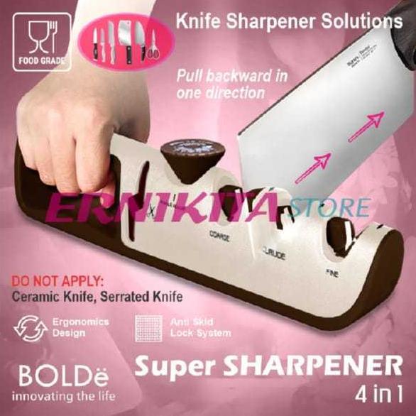 Asahan Pisau Dapur BOLDe SUPER SHARPENER 4in1 Tajam Cepat Praktis Untuk Pisau Stainless dan Keramik