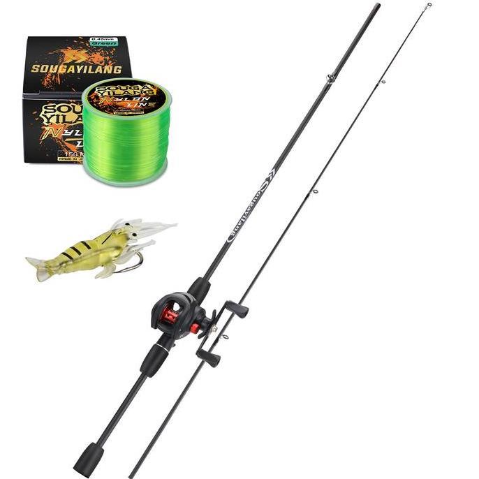Sougayilang Cod Joran Pancing Set 1.8M 2 Bagian Casting Fishing Rod Dan 7.2:1 Rasio Gear Rem Magneti