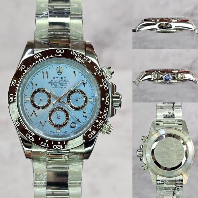 Jam tangan Automatic RX Daytona Ice blue Arabic Stainless steel terlaris