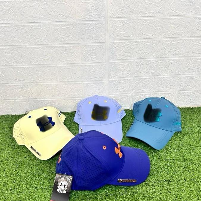 Topi Golf UA Sport Cap Premium Pria Wanita - UA Baseball Hat Bahan Fabric Premium Logo 3D Bordir Adj