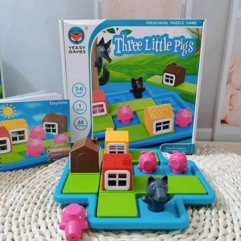 [KIW] Puzzle Board Game Three Little Piggies - Mainan Edukasi Anak