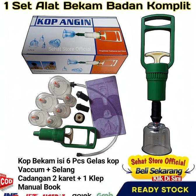 Medkit- Alat Terapi Bekam Set Isi 6 Tabung Gelas 1 Seat Box Cup Badan Komplit Kop Angin Becam Tubuh 
