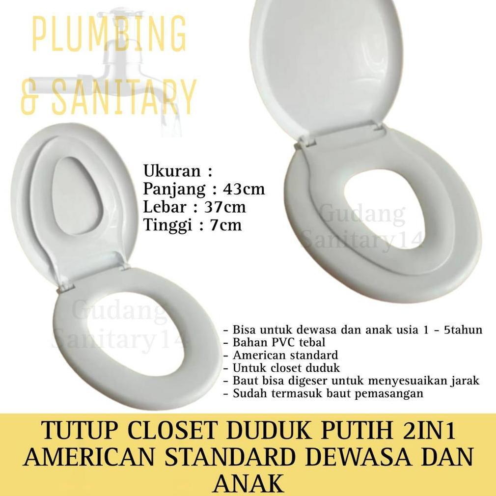 [FT] Tutup closet duduk 2in1model American standard toilet seat and cover penutup closet duduk putih
