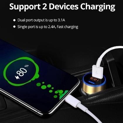 100% AMAN 2 Port USB Fast Charging Charger Mobil Charger Motor Beat Deluxe Nmax Pengisi Daya Ponsel 