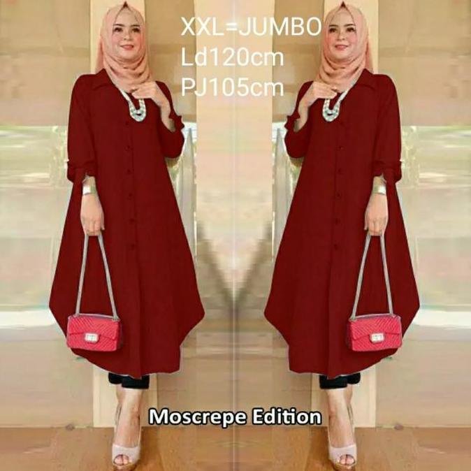 Wkwkwk- Tunik Jumbo Duffy Ld120&100 Tunik Wanita Terlaris Hijab Muslimah Kekinian Atasan Jumbo Busui